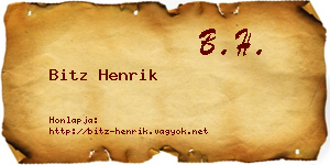 Bitz Henrik névjegykártya